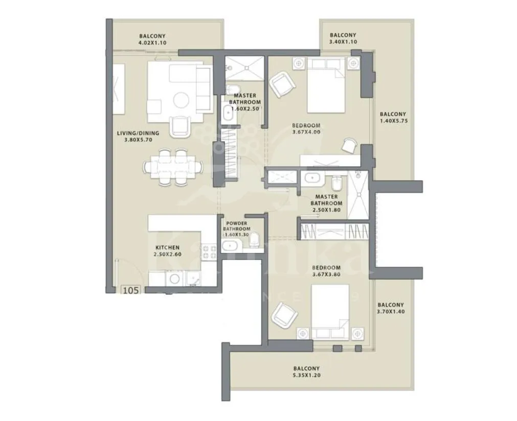 Rezydencja 111 m² — Dubaj, Zjednoczone Emiraty Arabskie